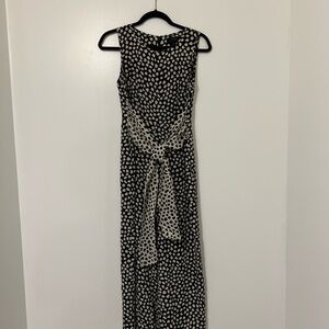 J. Crew Tie-Front Silk Jumpsuit in Pebble Print